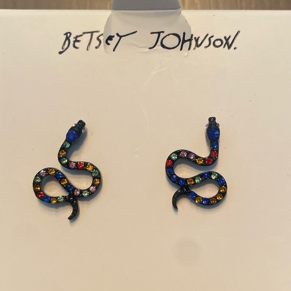 Betsey Johnson snake earrings (never worn)